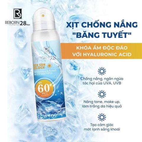 Xịt kích trắng chống nắng băng tuyết body
